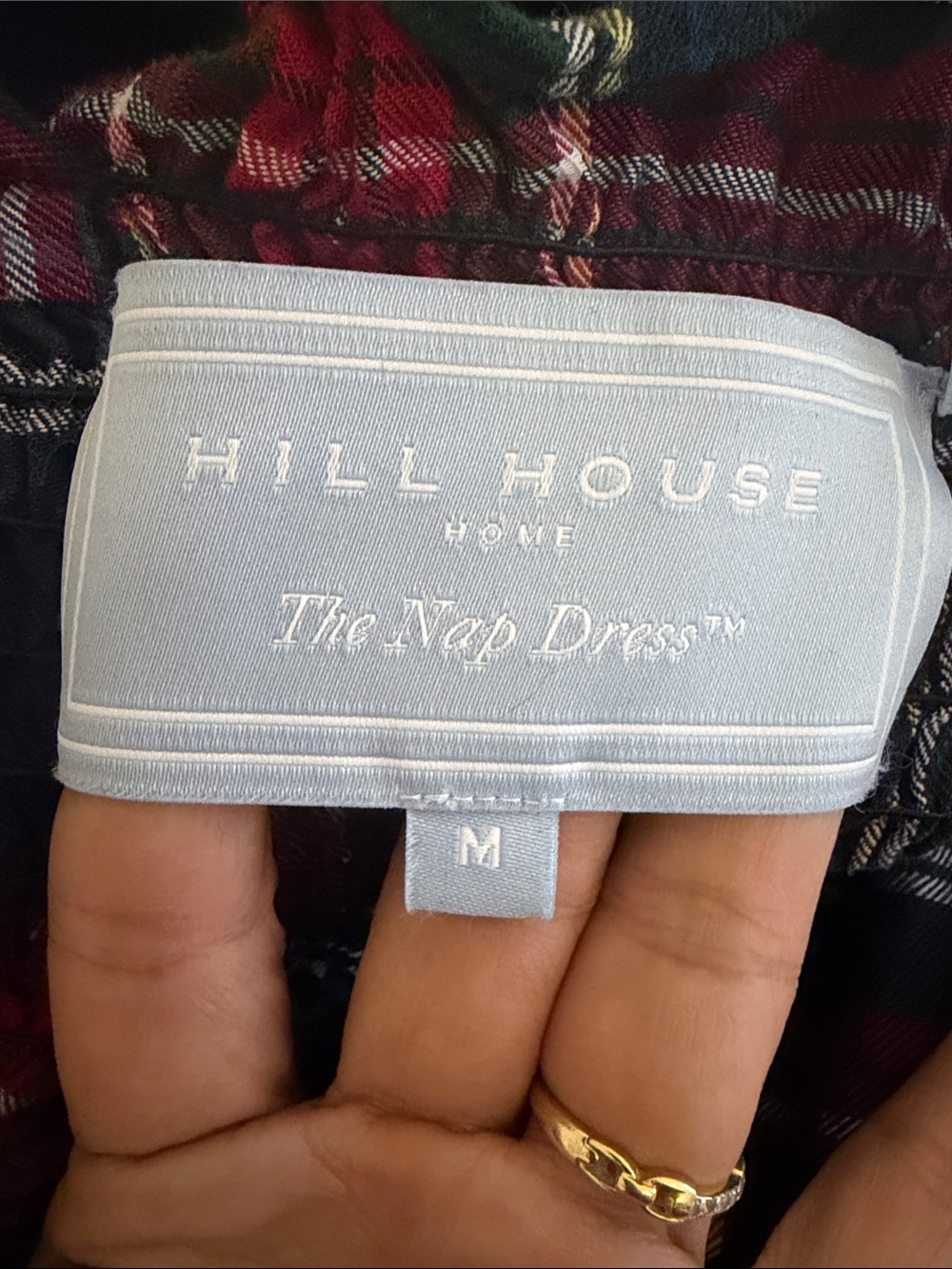 Hill House Ellie Midi Nap Dress Navy Tartan Plaid Smocked Ruffle Tiered - Picture 7 of 8